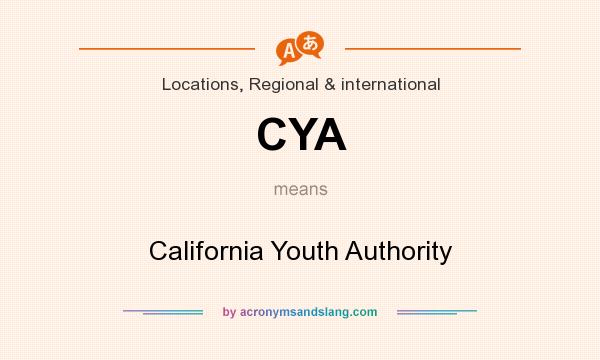 What does CYA mean? It stands for California Youth Authority