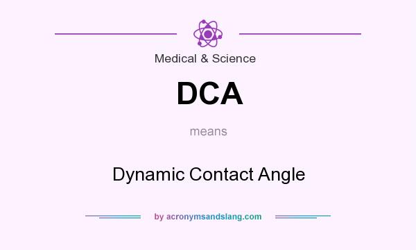 What does DCA mean? It stands for Dynamic Contact Angle