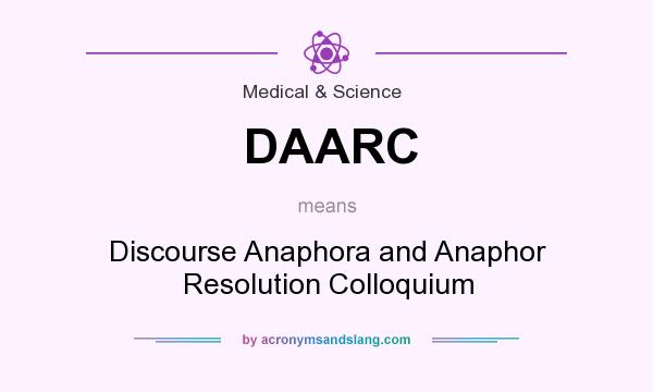 What does DAARC mean? It stands for Discourse Anaphora and Anaphor Resolution Colloquium