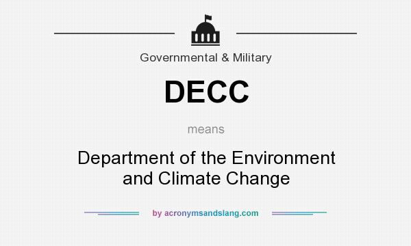 What does DECC mean? It stands for Department of the Environment and Climate Change