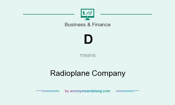 What does D mean? It stands for Radioplane Company
