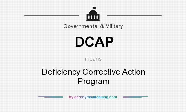 What does DCAP mean? It stands for Deficiency Corrective Action Program