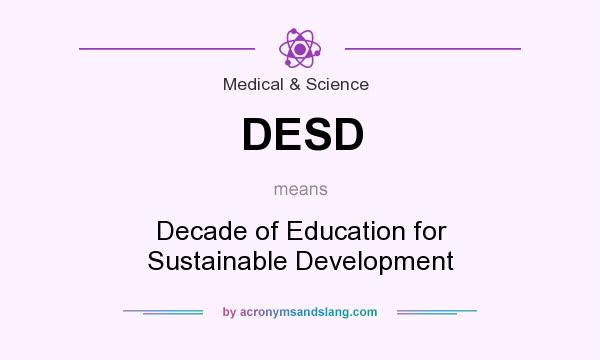 What does DESD mean? It stands for Decade of Education for Sustainable Development