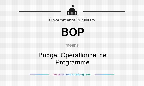 What does BOP mean? It stands for Budget Opérationnel de Programme