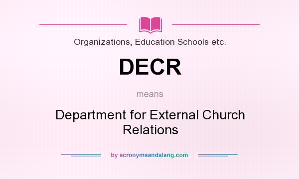What does DECR mean? It stands for Department for External Church Relations