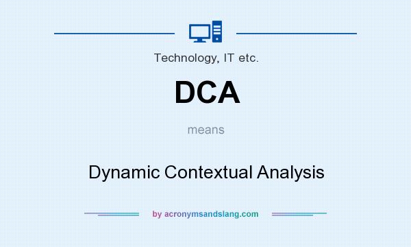 What does DCA mean? It stands for Dynamic Contextual Analysis