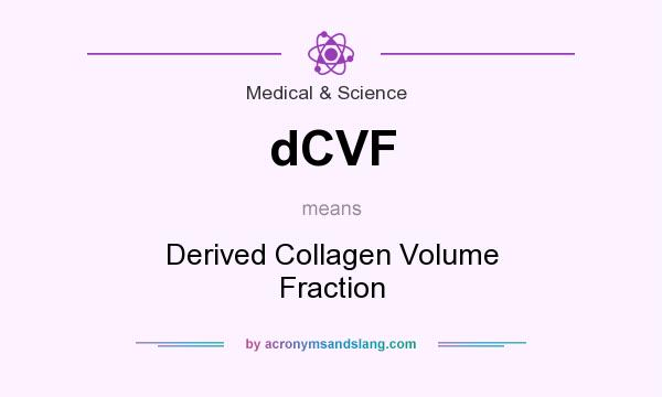 What does dCVF mean? It stands for Derived Collagen Volume Fraction