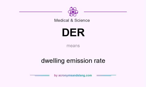 What does DER mean? It stands for dwelling emission rate