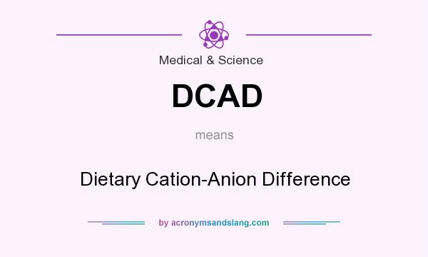 What does DCAD mean? It stands for Dietary Cation-Anion Difference