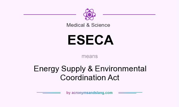 What does ESECA mean? It stands for Energy Supply & Environmental Coordination Act