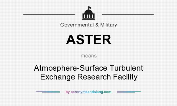 What does ASTER mean? It stands for Atmosphere-Surface Turbulent Exchange Research Facility
