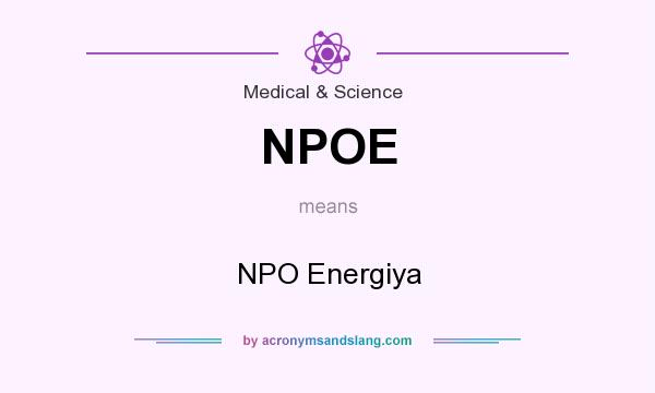 What does NPOE mean? It stands for NPO Energiya