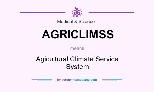 What does AGRICLIMSS mean? It stands for Agicultural Climate Service System