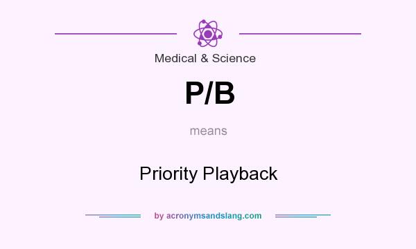 What does P/B mean? It stands for Priority Playback