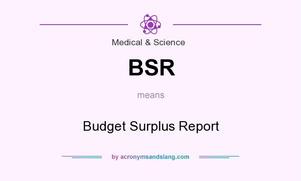 What does BSR mean? It stands for Budget Surplus Report