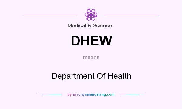 What does DHEW mean? It stands for Department Of Health