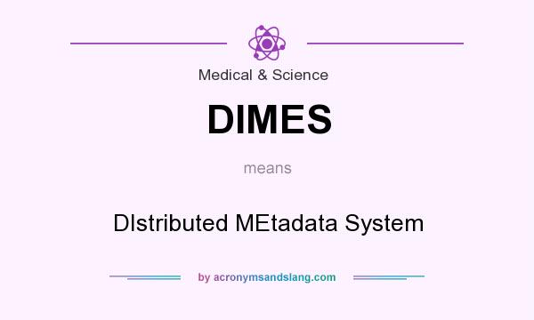 What does DIMES mean? It stands for DIstributed MEtadata System