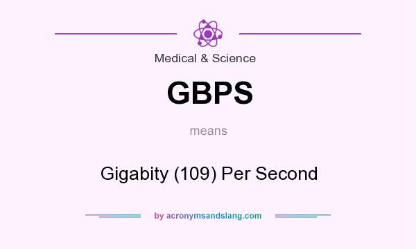 What does GBPS mean? It stands for Gigabity (109) Per Second