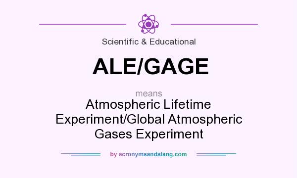 What does ALE/GAGE mean? It stands for Atmospheric Lifetime Experiment/Global Atmospheric Gases Experiment