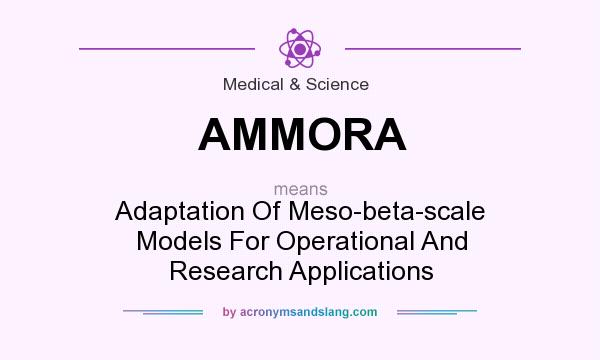 What does AMMORA mean? It stands for Adaptation Of Meso-beta-scale Models For Operational And Research Applications