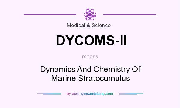 What does DYCOMS-II mean? It stands for Dynamics And Chemistry Of Marine Stratocumulus