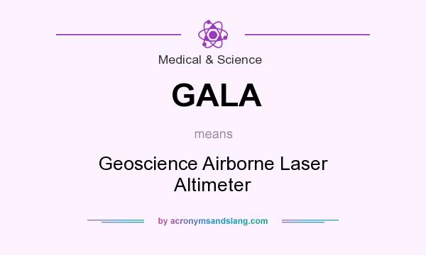 What does GALA mean? It stands for Geoscience Airborne Laser Altimeter