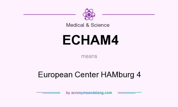 What does ECHAM4 mean? It stands for European Center HAMburg 4
