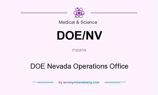 What does DOE/NV mean? It stands for DOE Nevada Operations Office