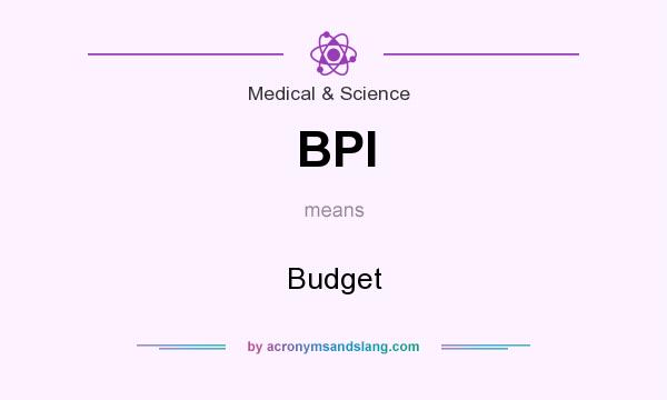 What does BPI mean? It stands for Budget