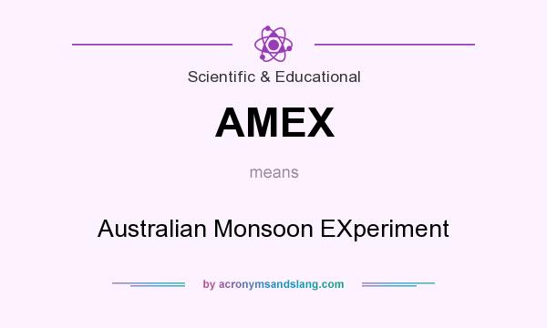 What does AMEX mean? It stands for Australian Monsoon EXperiment