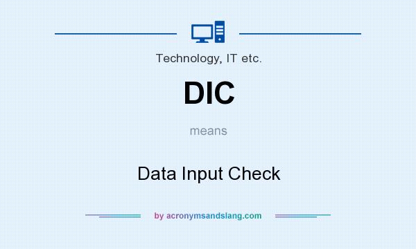 What does DIC mean? It stands for Data Input Check