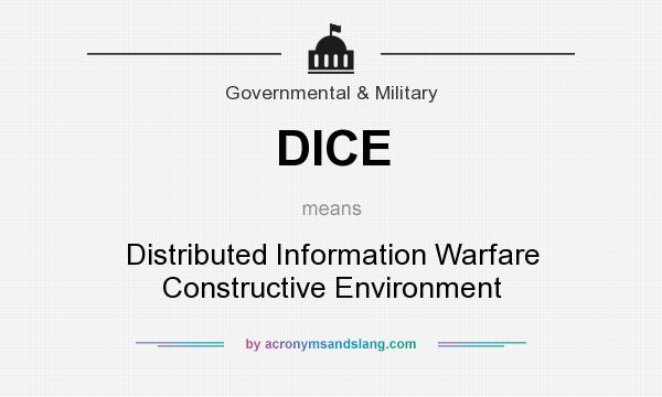 What does DICE mean? It stands for Distributed Information Warfare Constructive Environment