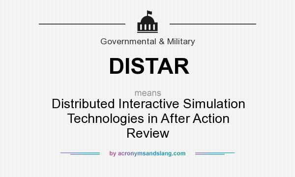 What does DISTAR mean? It stands for Distributed Interactive Simulation Technologies in After Action Review