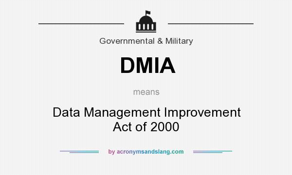 What does DMIA mean? It stands for Data Management Improvement Act of 2000