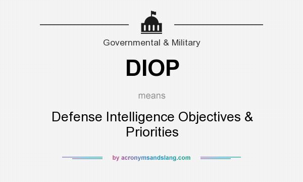 What does DIOP mean? It stands for Defense Intelligence Objectives & Priorities