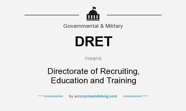 What does DRET mean? It stands for Directorate of Recruiting, Education and Training