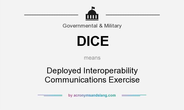 What does DICE mean? It stands for Deployed Interoperability Communications Exercise