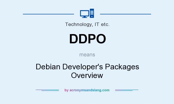 What does DDPO mean? It stands for Debian Developer`s Packages Overview