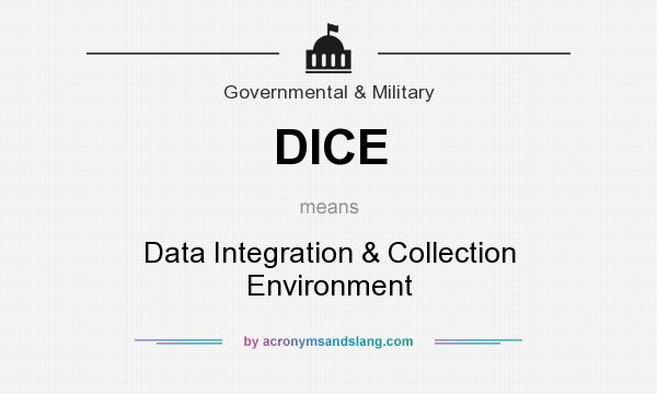 What does DICE mean? It stands for Data Integration & Collection Environment