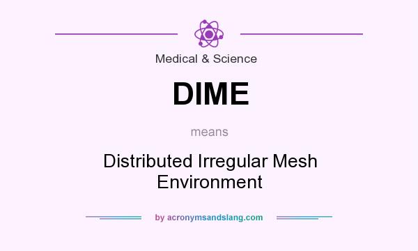 What does DIME mean? It stands for Distributed Irregular Mesh Environment