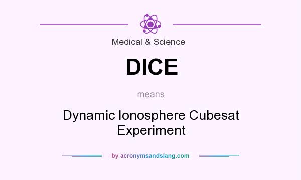What does DICE mean? It stands for Dynamic Ionosphere Cubesat Experiment