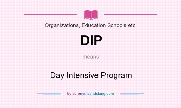 What does DIP mean? It stands for Day Intensive Program