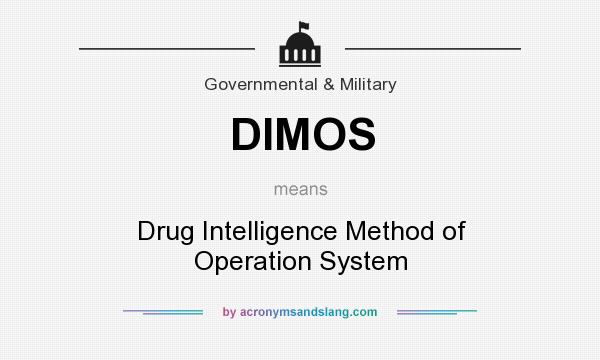 What does DIMOS mean? It stands for Drug Intelligence Method of Operation System