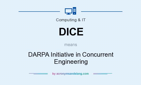 What does DICE mean? It stands for DARPA Initiative in Concurrent Engineering