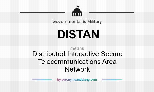 What does DISTAN mean? It stands for Distributed Interactive Secure Telecommunications Area Network