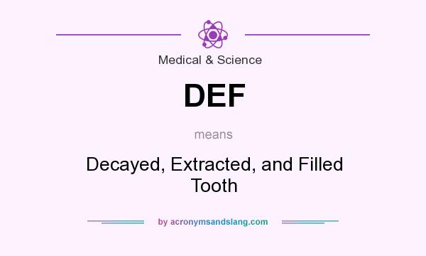 What does DEF mean? It stands for Decayed, Extracted, and Filled Tooth