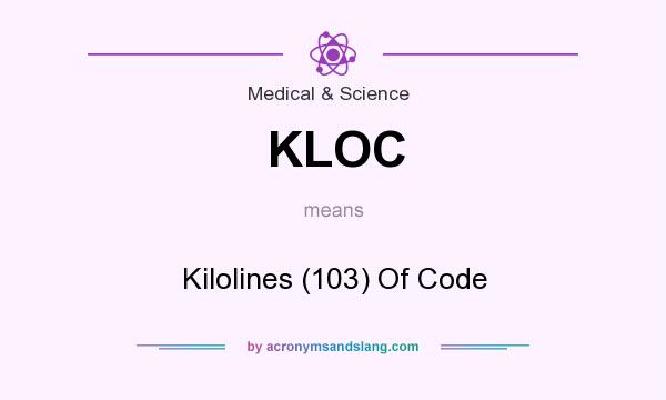 What does KLOC mean? It stands for Kilolines (103) Of Code