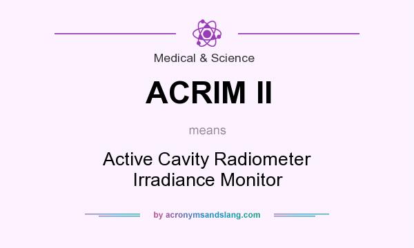 What does ACRIM II mean? It stands for Active Cavity Radiometer Irradiance Monitor