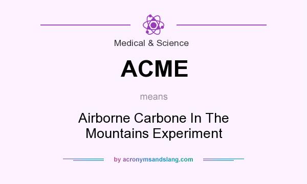 What does ACME mean? It stands for Airborne Carbone In The Mountains Experiment