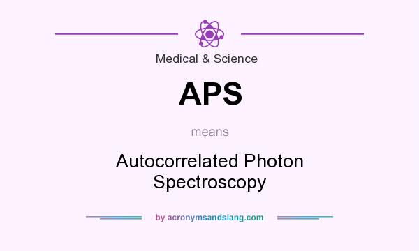 What does APS mean? It stands for Autocorrelated Photon Spectroscopy